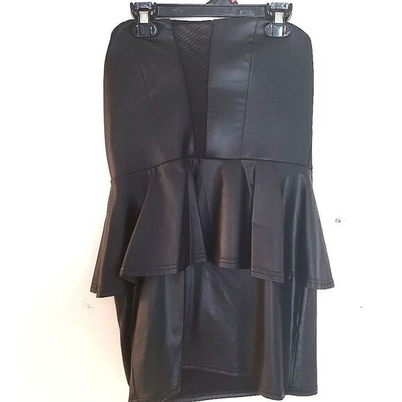 Sirens Black Leather Mini Dress, Size M - Picture 1 of 1